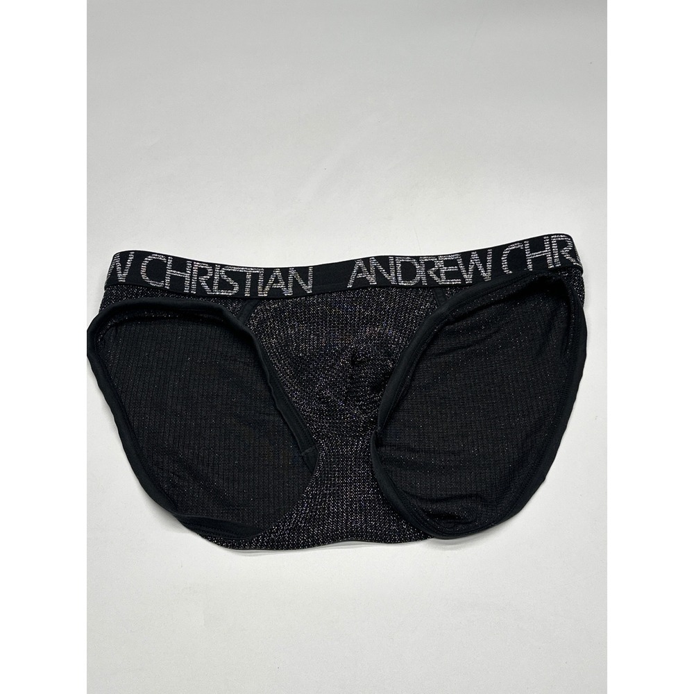 Andrew Christian Men's Briefs Metallic Sparkle Low Rise Underwear Small